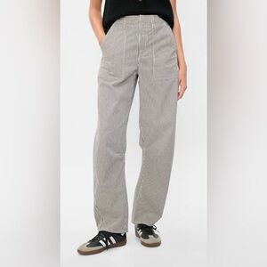 GAP Factory Striped Wide Leg Pants - Cream and Brown 30$